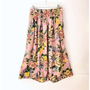 Vintage Hunt Club Pink English Floral Skirt Cottagecore Romantic